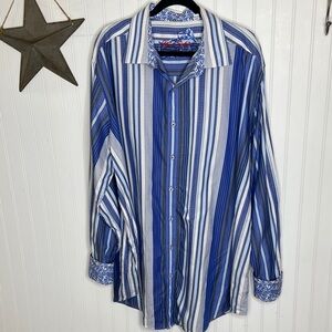 Robert Graham Multicolor Striped Button Down Shirt Size 2XLT